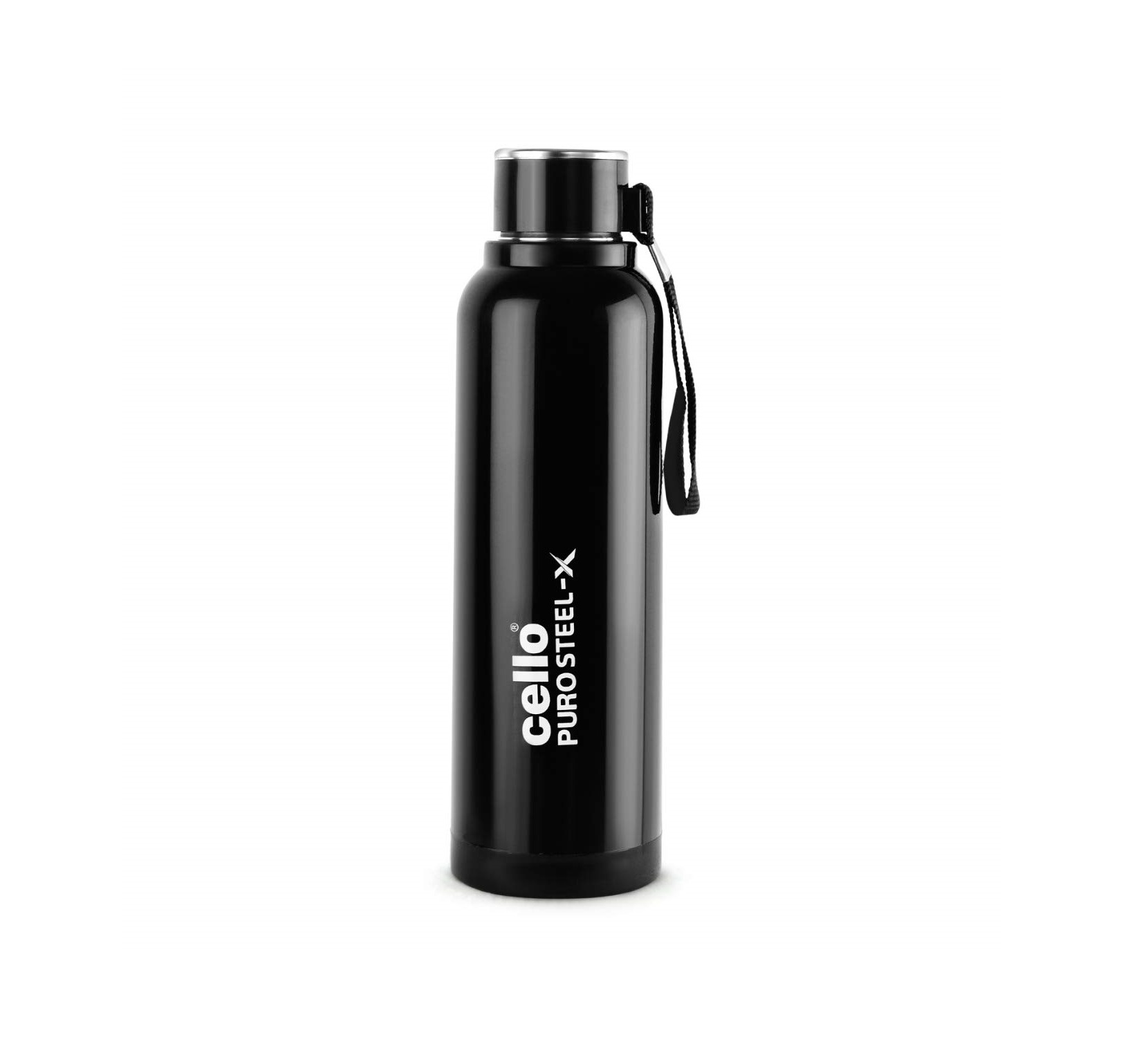 Cello Puro Steel-X Benz Water Bottle, 900 ml (Black)
