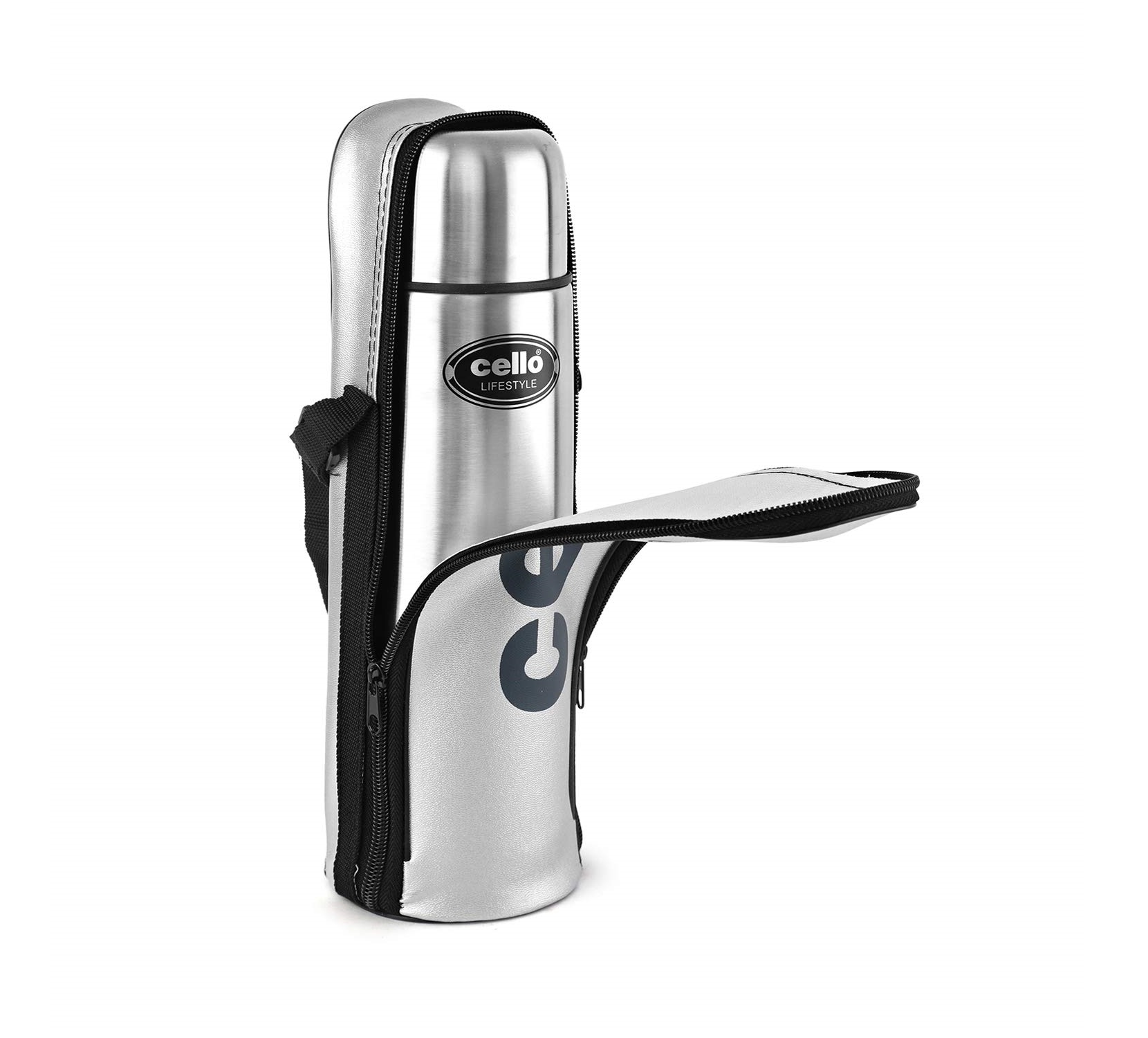 Cello Life Style Stainless Steel Insulated Flask (500ml, Silver)