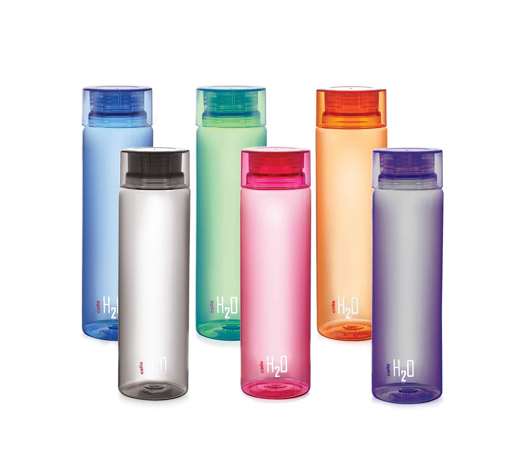 Cello H2O Premium Plastic Water Bottle (Multicolour, 1L)