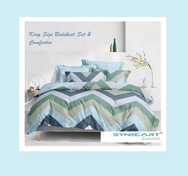 Synecart King size Bed Sheet set & Comforter
